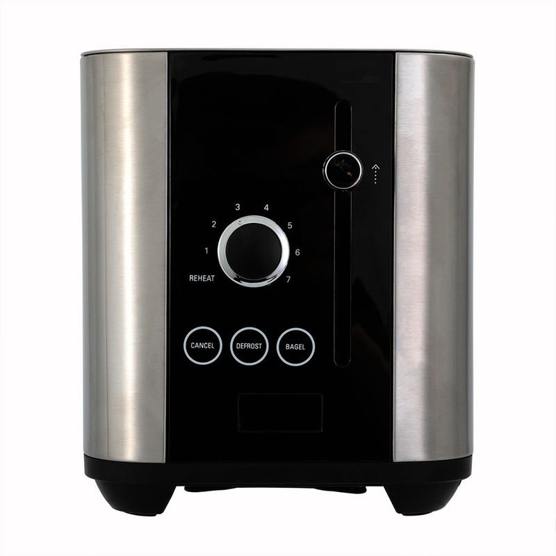 Rebanada de acero inoxidable cepillada 1000W de la tostadora 2 del almacenamiento del cordón pequeña