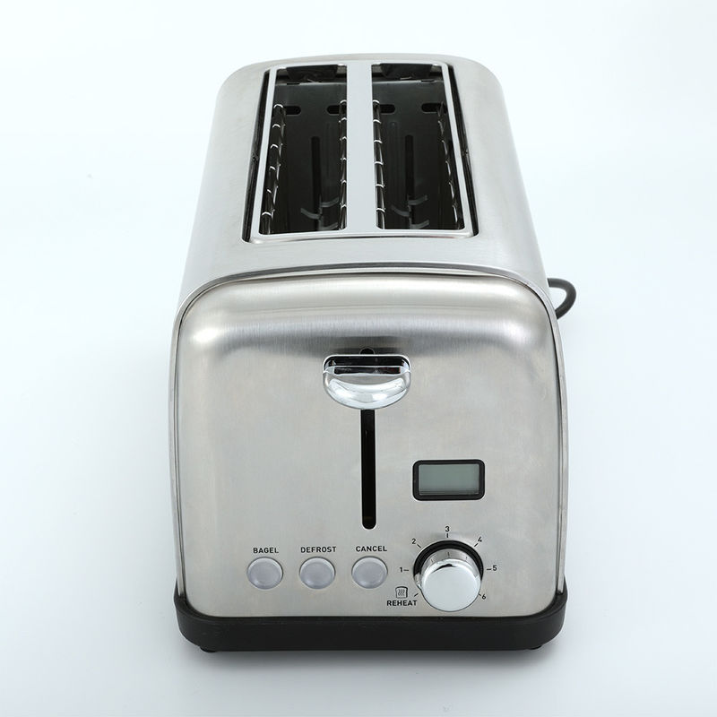 Tiempo 6 que fija la tostadora de acero de acero inoxidable dos de la rebanada de la tostadora 1400W 120V de la tostadora larga del pan