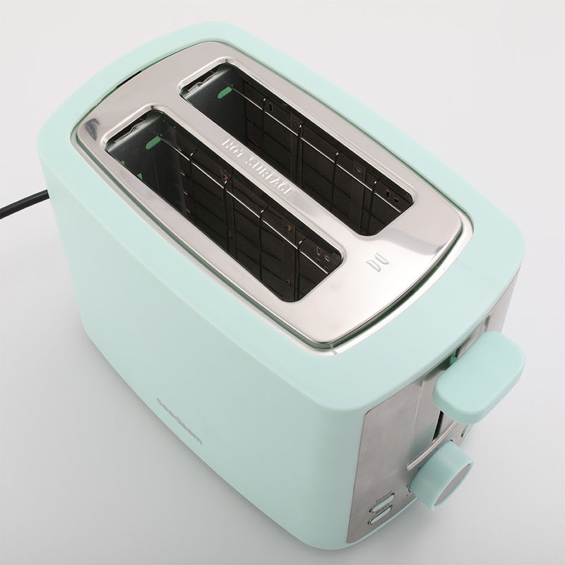 Tostadora de acero de 220V ~ 240V estilo retro Estética 2 rebanadas Tostadora Pastel Verde para electrodomésticos tostadora precio bueno