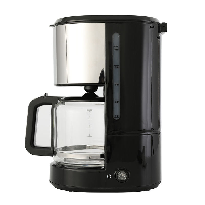 Decoración de cafetera de goteo eléctrico de acero inoxidable para 10 tazas