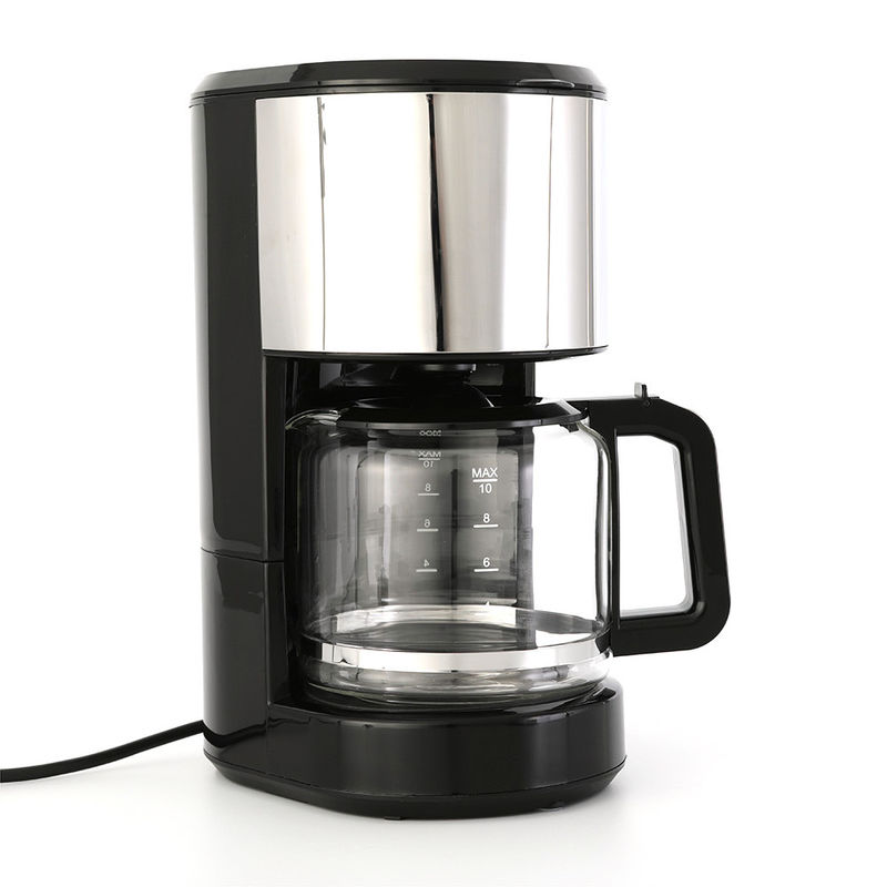 Decoración de cafetera de goteo eléctrico de acero inoxidable para 10 tazas