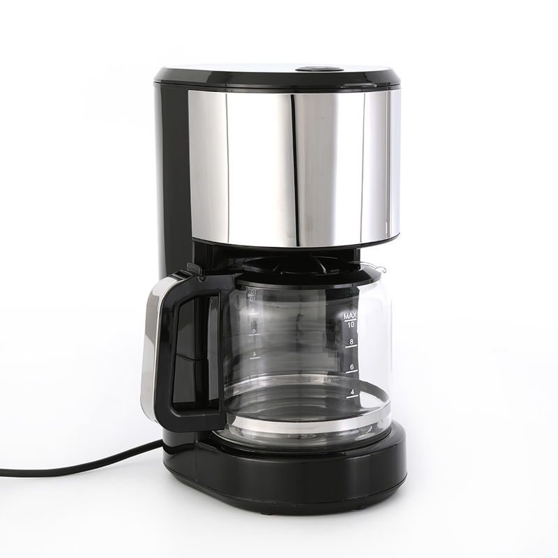 Decoración de cafetera de goteo eléctrico de acero inoxidable para 10 tazas