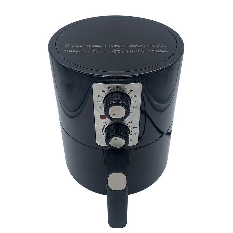 Freidora de aire eléctrica de 2 litros con 2 perillas de control manual Freidora de cocina casera sin aceite para el hogar de 2 cuartos de galón