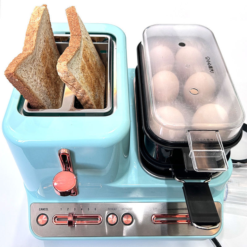 Nuevo producto máquina de desayuno tostadora de frita de la sartén caldera 3 en 1 máquina de desayuno