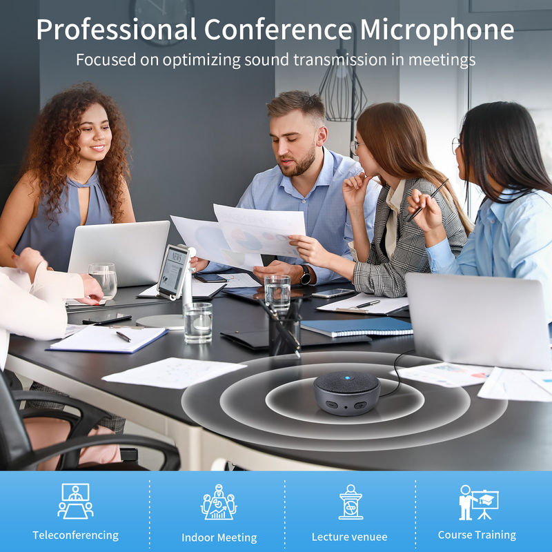 Conferencia de oficina altavoztelefono 360 grados Recogida de voz mejorada y cancelación de ruido altavoztelefono para reunión de oficina