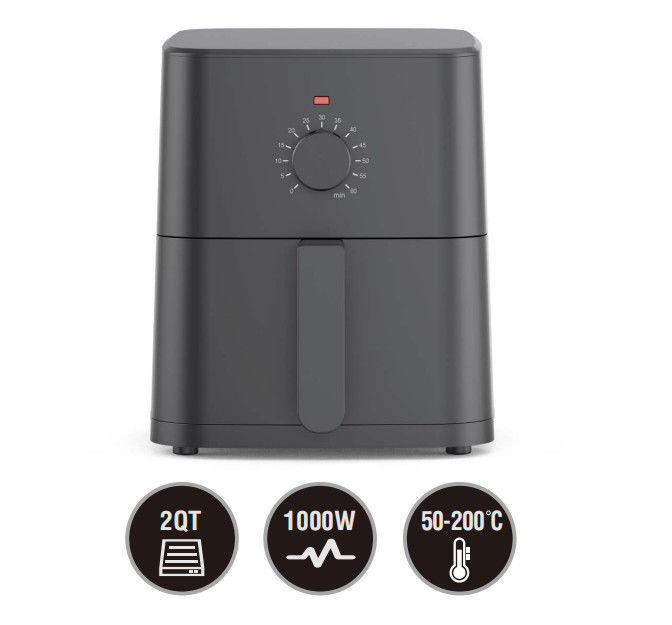 OEM 2QT freidora de aire eléctrica con protección contra el sobrecalentamiento seguro 1000W freidora de aire caliente para cocina